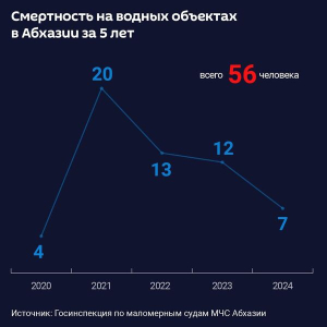 Смертность на водных объектах Абхазии в 2020-2024 годах